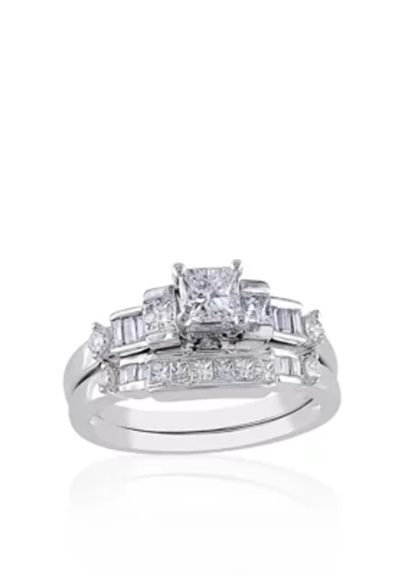1 ct. t.w. Diamond Bridal Set 14k White Gold