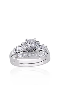 1 ct. t.w. Diamond Bridal Set 14k White Gold