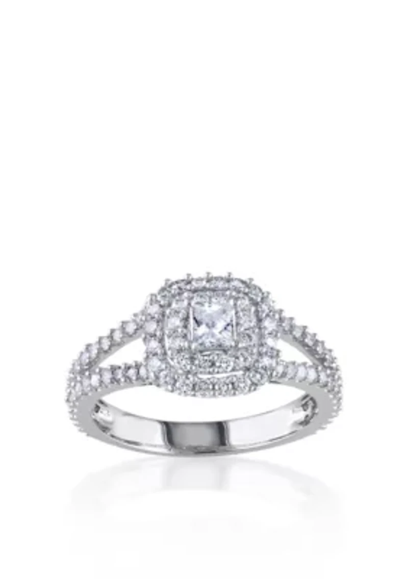 Diamond Ring 14k White Gold