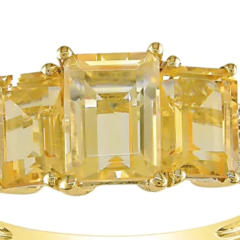 10k Yellow Gold Citrine and Diamond Ring