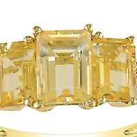 10k Yellow Gold Citrine and Diamond Ring