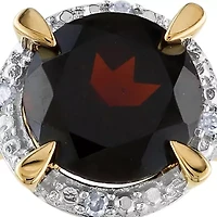 10k Yellow Gold Garnet and Diamond Ring