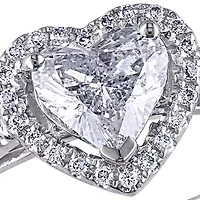 1 ct. t.w. Diamond Engagement Heart Ring in 14k White Gold
