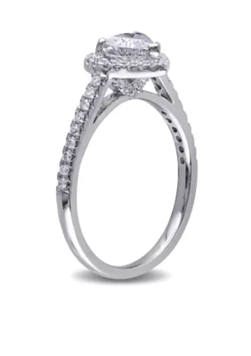 1 ct. t.w. Diamond Engagement Heart Ring in 14k White Gold