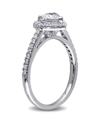1 ct. t.w. Diamond Engagement Heart Ring in 14k White Gold
