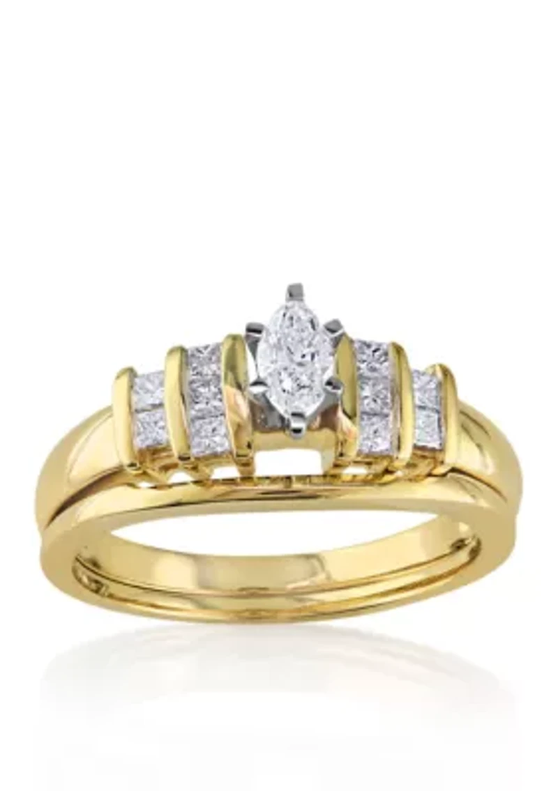 1/2 ct. t.w. Diamond Bridal Ring Set 14K Yellow Gold