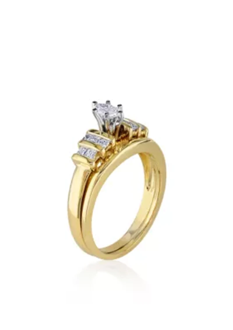 1/2 ct. t.w. Diamond Bridal Ring Set 14K Yellow Gold