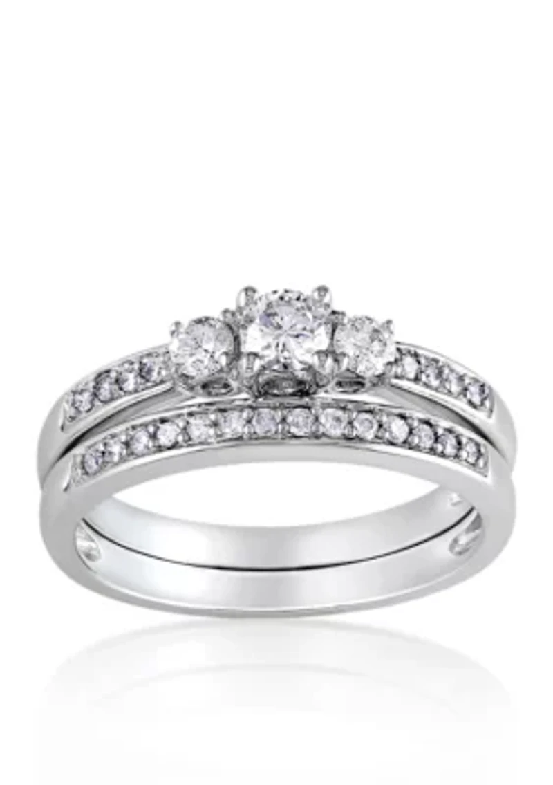 ct. t.w. Diamond Bridal Ring Set 14k White Gold
