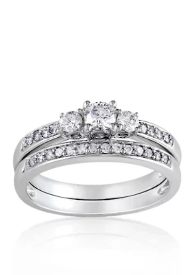 ct. t.w. Diamond Bridal Ring Set 14k White Gold
