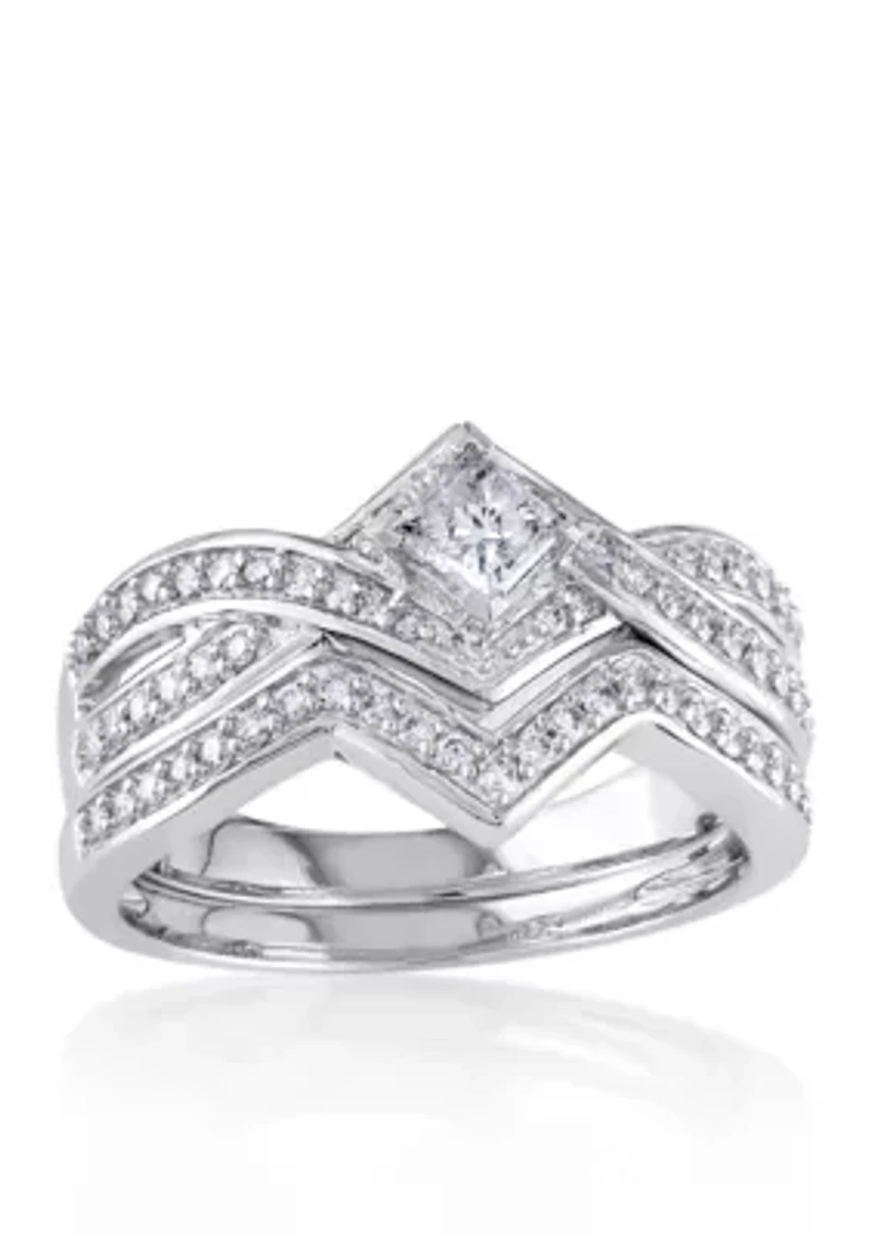 5/8 ct. t.w. Diamond Bridal Ring Set 14k White Gold