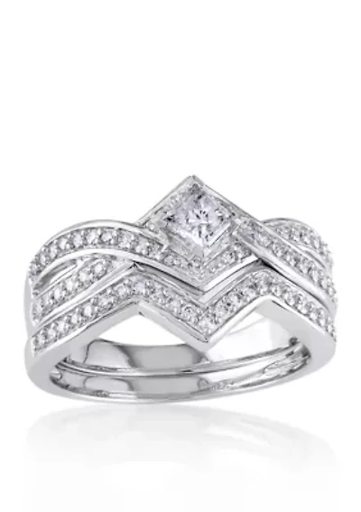 5/8 ct. t.w. Diamond Bridal Ring Set 14k White Gold