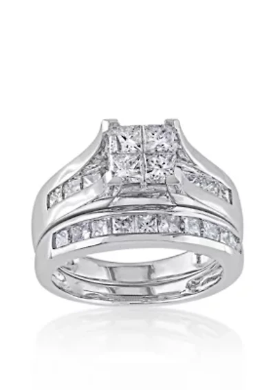 2 ct. t.w. Diamond Bridal Ring Set 14k White Gold