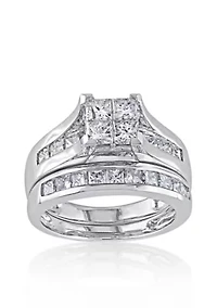 2 ct. t.w. Diamond Bridal Ring Set 14k White Gold