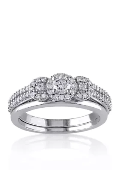 1/2 ct. t.w. Diamond Bridal Ring Set 10k White Gold