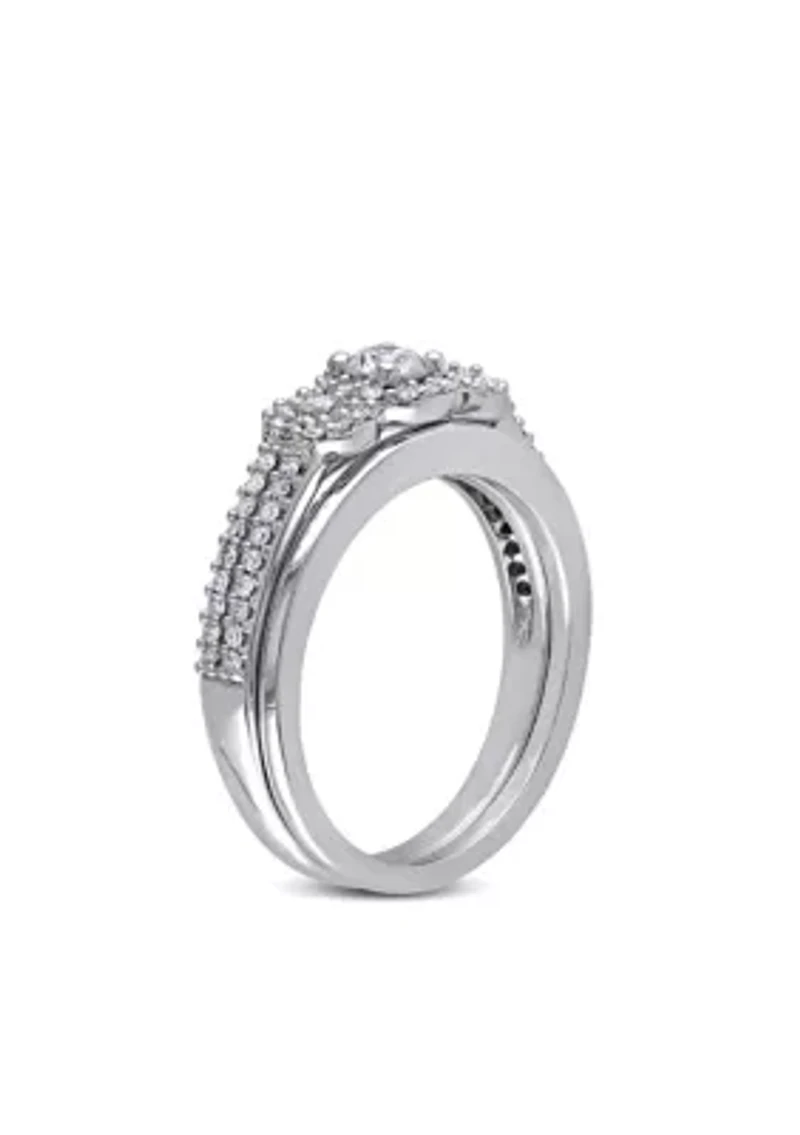 1/2 ct. t.w. Diamond Bridal Ring Set 10k White Gold