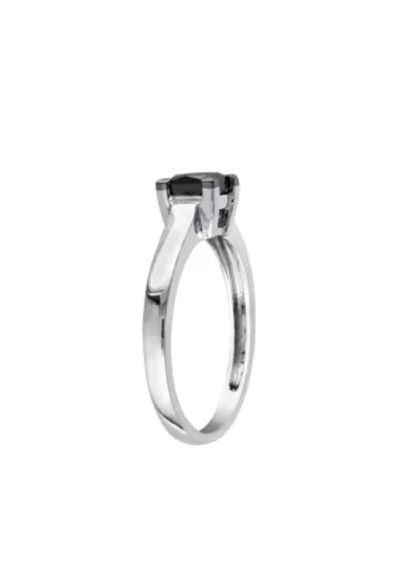 1.00 ct. t.w. Black Diamond Solitaire Engagement Ring 10k White Gold