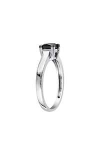 1.00 ct. t.w. Black Diamond Solitaire Engagement Ring 10k White Gold