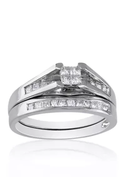 1/2 ct. t.w. Diamond Bridal Ring Set in 14k White Gold