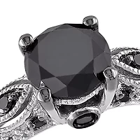 1.25 ct. t.w. Black Diamond Engagement Ring 10k White Gold