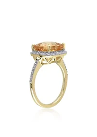 10k Yellow Gold Citrine and Diamond Ring