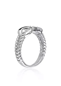 Black Diamond Infinity Ring Sterling Silver