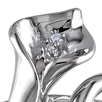 Diamond Calla Lilly Ring Sterling Silver