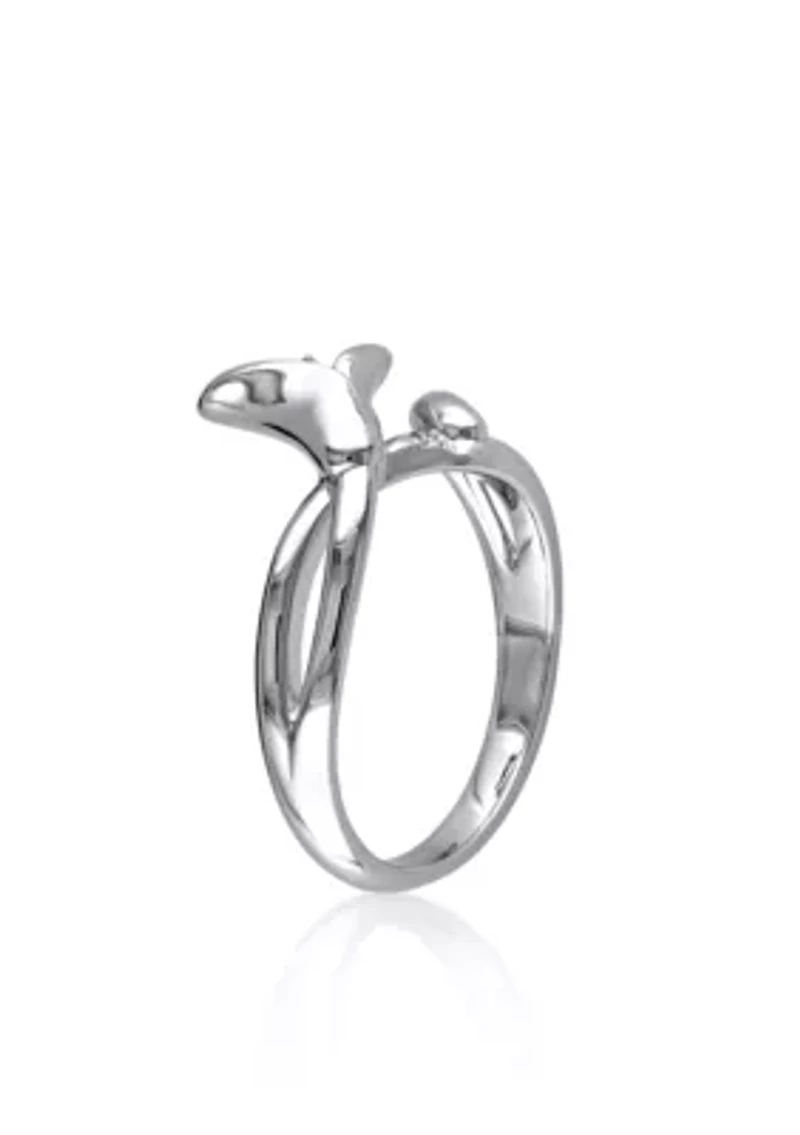 Diamond Calla Lilly Ring Sterling Silver