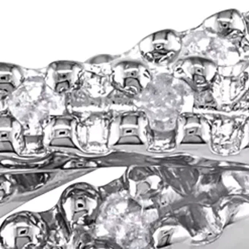 Diamond Crossover Ring Sterling Silver