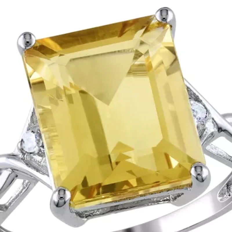 Sterling Silver Citrine and White Topaz Ring