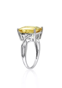 Sterling Silver Citrine and White Topaz Ring