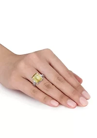 Sterling Silver Citrine and White Topaz Ring
