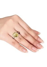 Sterling Silver Citrine and Diamond Ring
