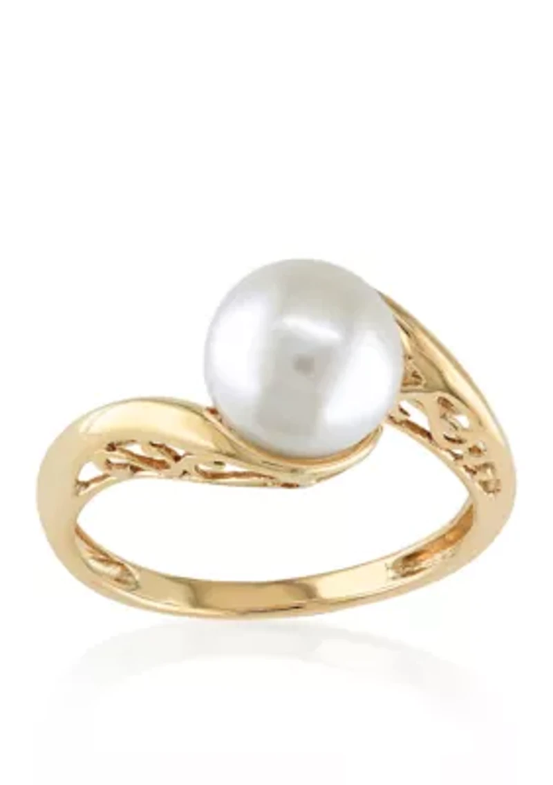 Cultured Freshwater Pearl Ring 10k Yellow Gold