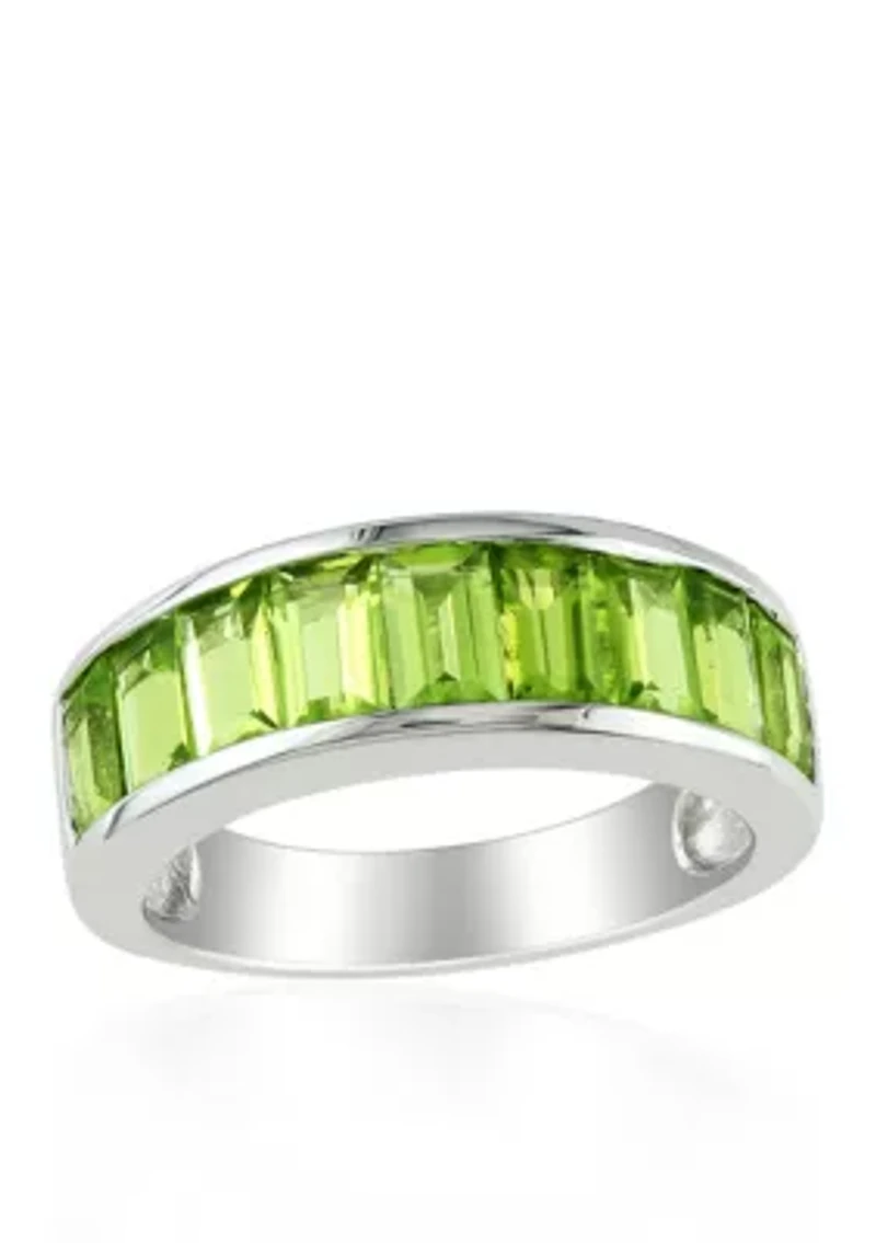 Sterling Silver Peridot Band