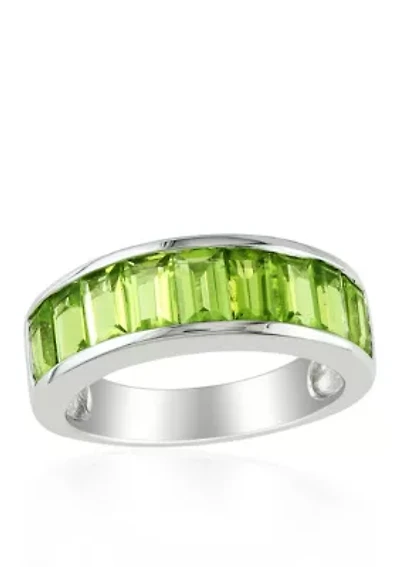 Sterling Silver Peridot Band