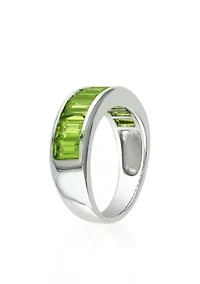Sterling Silver Peridot Band