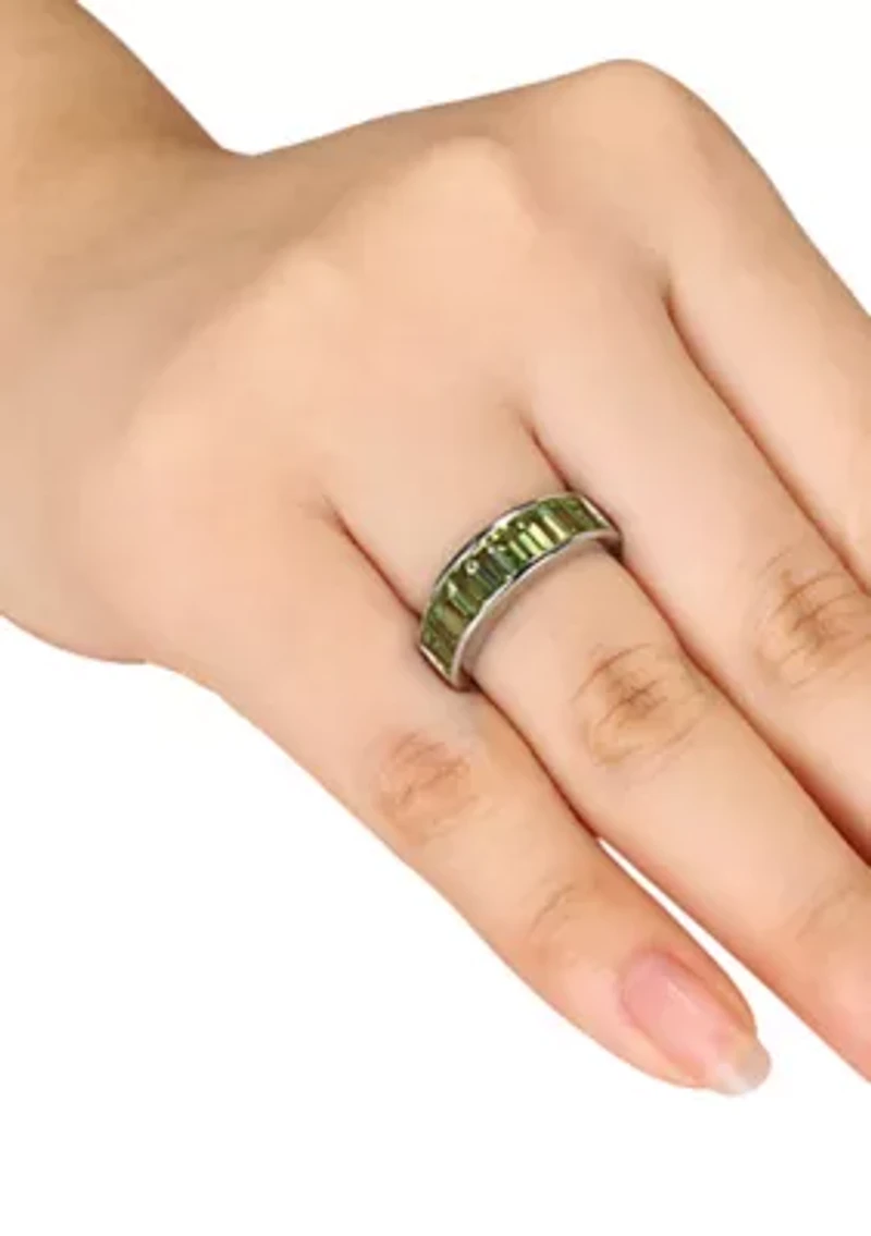 Sterling Silver Peridot Band