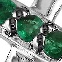 Emerald Infinity Ring Sterling Silver