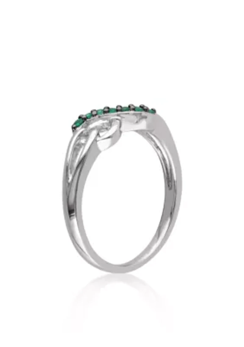 Emerald Infinity Ring Sterling Silver