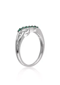 Emerald Infinity Ring Sterling Silver