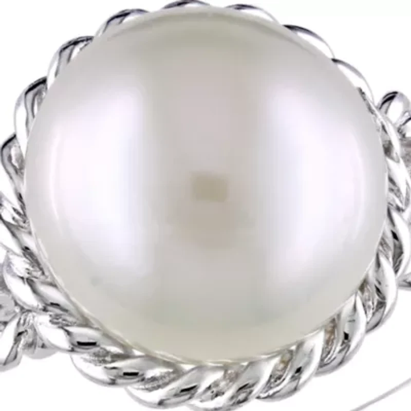 Sterling Silver White Cultured Freshwater Pearl Ring