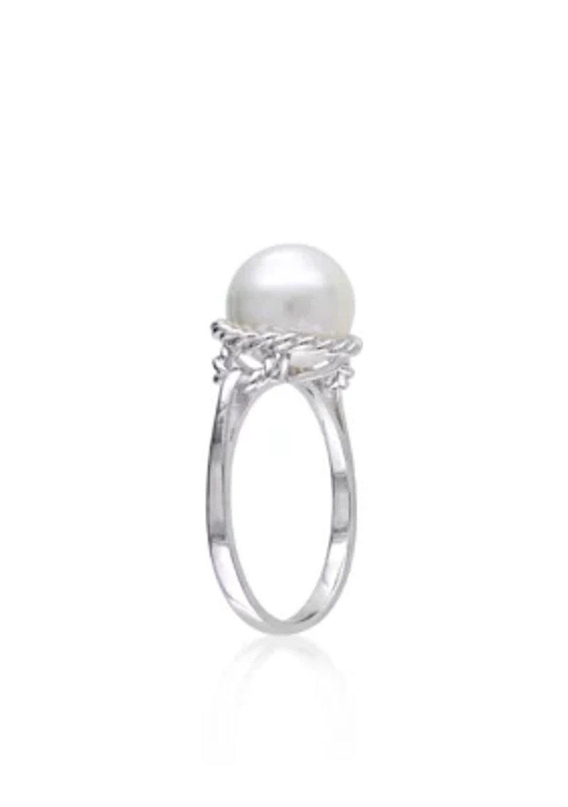 Sterling Silver White Cultured Freshwater Pearl Ring