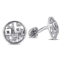 1/5 ct. t.w. Diamond Cufflink Pin in Sterling Silver
