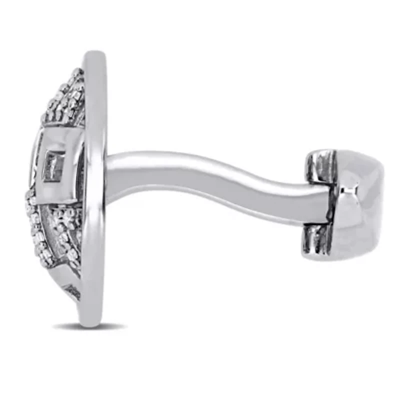 1/5 ct. t.w. Diamond Cufflink Pin in Sterling Silver
