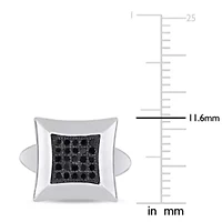 1/4 ct. t.w. Black Diamond Cufflink Pin Sterling Silver with Black Rhodium Plated