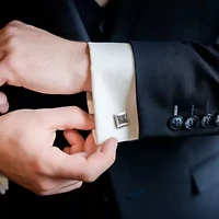 1/4 ct. t.w. Black Diamond Cufflink Pin Sterling Silver with Black Rhodium Plated