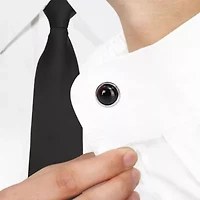 Black Onyx Cufflink Pin in Sterling Silver