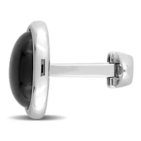 Black Onyx Cufflink Pin in Sterling Silver