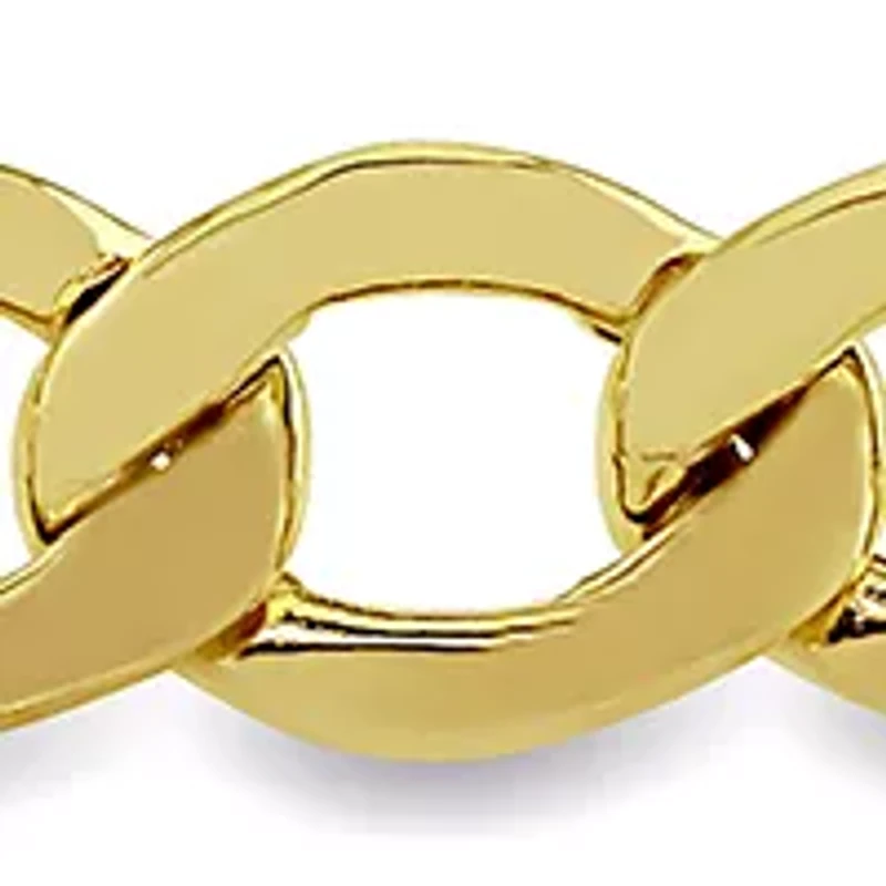 Men's Curb Link Chain Bracelet in 10k Yellow Gold (7 mm/9 in)