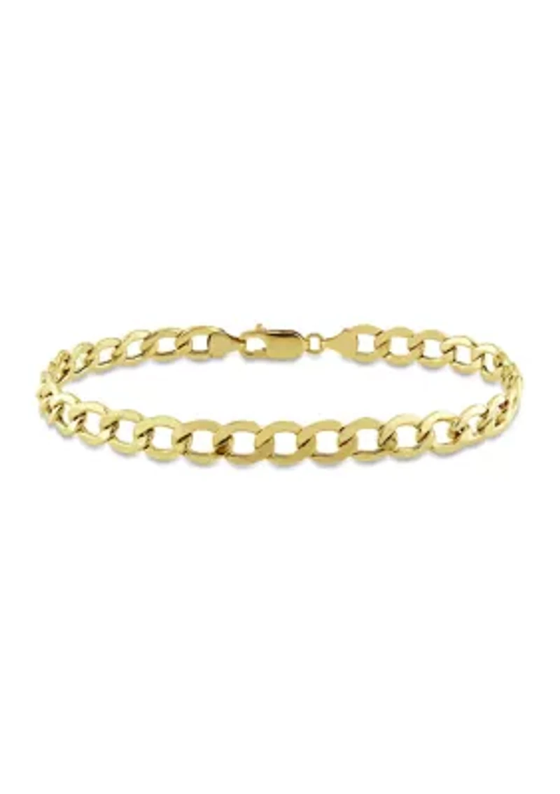 Men's Curb Link Chain Bracelet in 10k Yellow Gold (7 mm/9 in)
